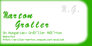 marton groller business card